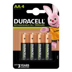 Duracell Recharge Plus AA Batteries - 1300mAh Rechargeable Power for All Your Devices - 4 Pack